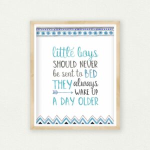 Peter Pan Quote Little Boys Should Never Be Sent to Bed,Bedroom Wall Art Print