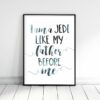 I Am A Jedi Like My Father Before Me, Gift For Father, Nursery Printable Quotes