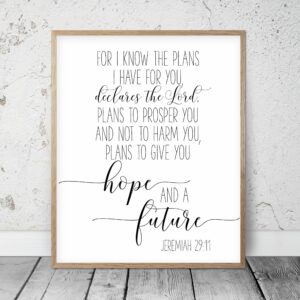 Bible Verse Art For I Know The Plans I Have For You To Give You Hope And a Future