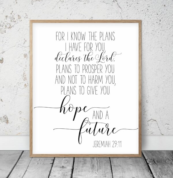 Bible Verse Art For I Know The Plans I Have For You To Give You Hope And a Future