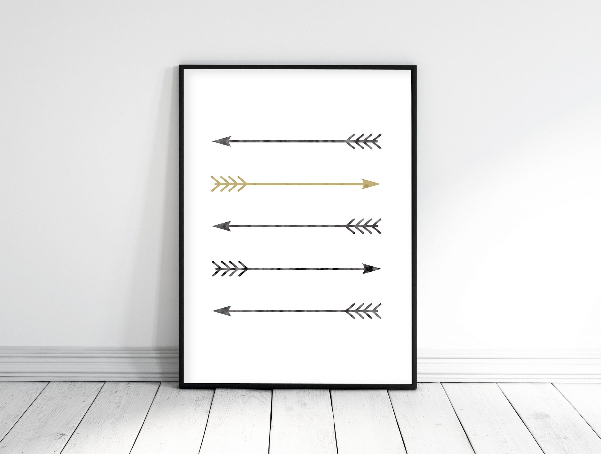 Arrow Print,Gold Minimalist,Tribal Arrows,Golden Arrow,Room Wall Art Decor