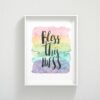 Inspirational Quote Bless This Mess, Printable Home Watercolor Quotes Print