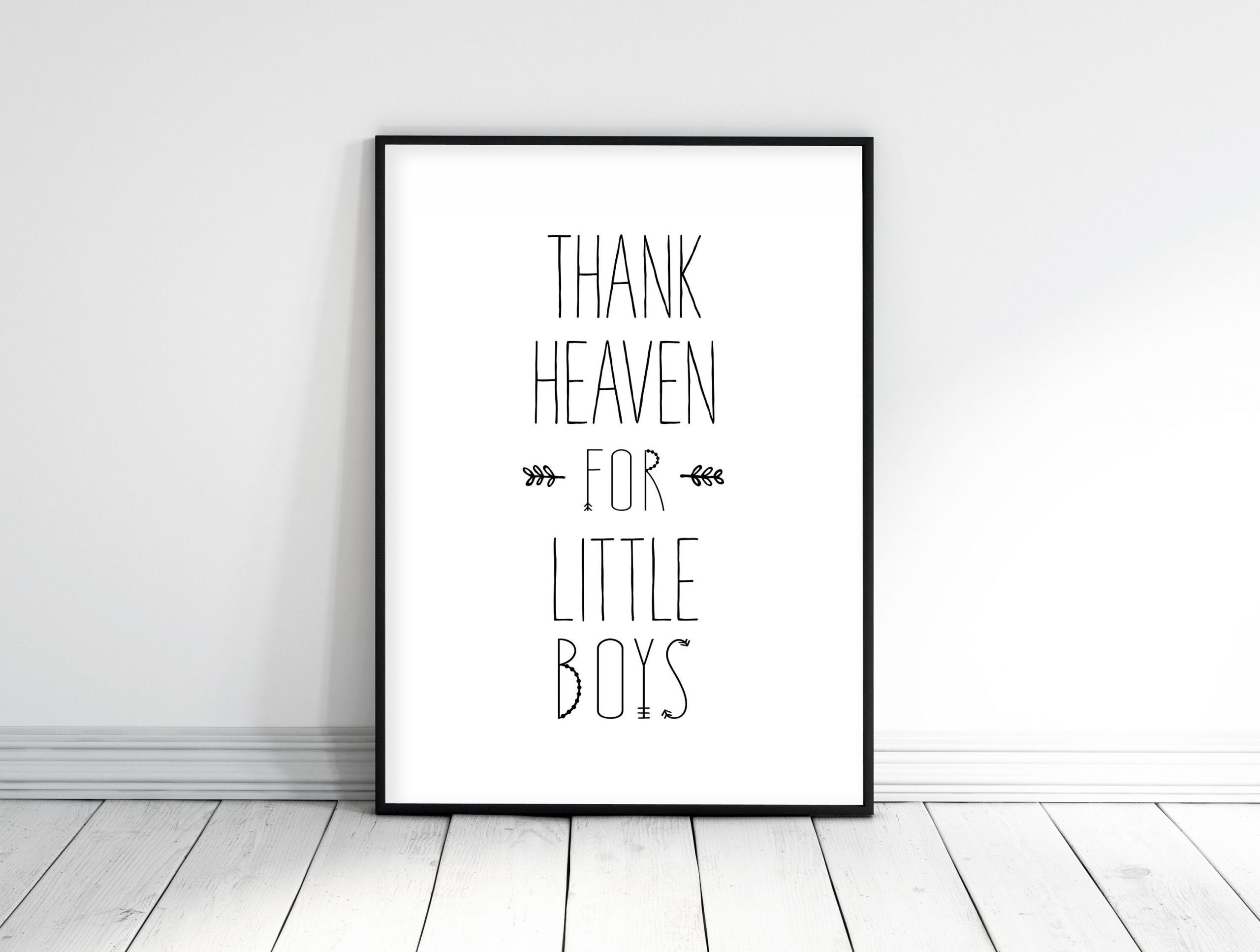 Thank Heaven for Little Boys, Little Boys Quotes, Boy Room Wall Art Decor