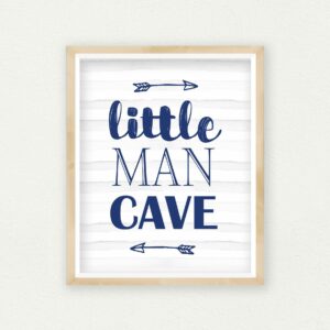 Little Man Cave Boys Room Decor, Boys Baby Shower Gift, Boys Nursery Wall Art
