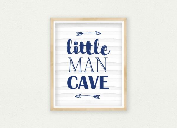 Little Man Cave Boys Room Decor, Boys Baby Shower Gift, Boys Nursery Wall Art