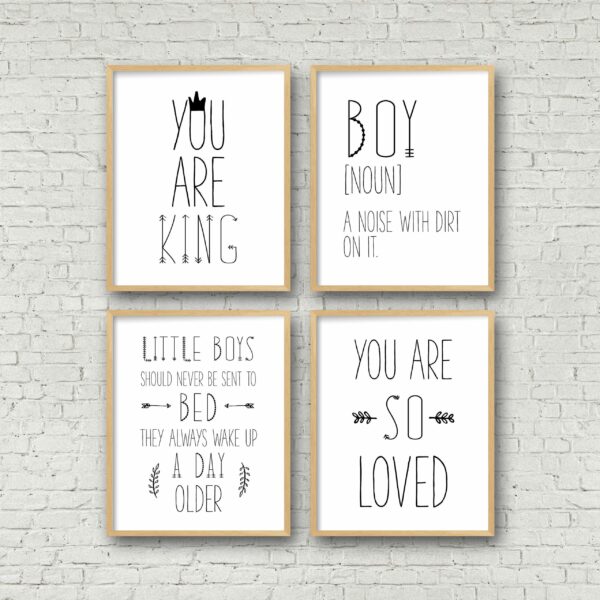You Are King, Boy Definition,Boys Should Never Be Sent To Bed Nursery Decor