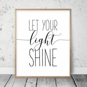 Let Your Light Shine, Christian Decor, Bible Verse Print, Printable Scripture,Room Decor