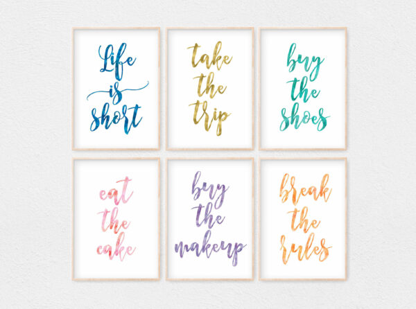 Funny Quotes Life Is Short Buy The Shoes Take The Trip,Printable Wall Decor