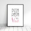 Wall Art Pizza Pasta And Vino, Kitchen Print Wall Art, Kitchen Home Decor Print