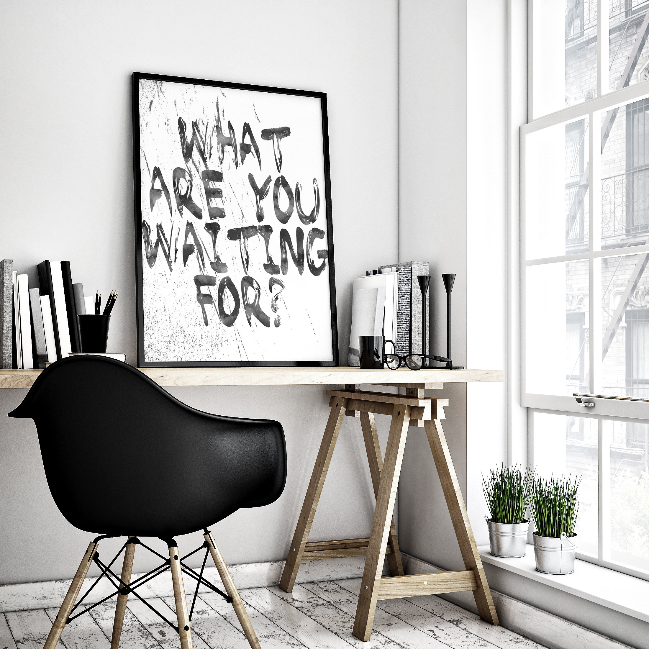 Motivational Typography Poster, What are you waiting for, Room Wall Art Decor