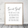 Sweet Girl You Are More Than We Ever Expected, Girls Nursery Prints, Girls Room