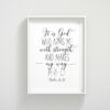 Nursery Bible Verse Prints, It Is God Who Arms Me With Strength, Psalm 18 32, Scripture Wall Art
