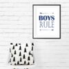 Boys Rule,Boys Room Decor,Boys Nursery Wall Art,Nursery Print Home Decor