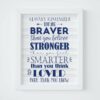 Always Remember You Are Braver,Winnie the Pooh,Nursery Wall Art Home Decor