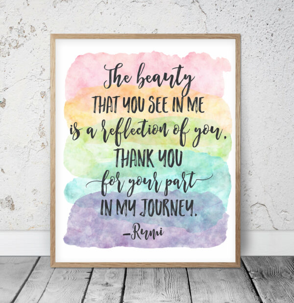 The Beauty You See in Me Is a Reflection of You, Rumi Quote, Wall Art Print