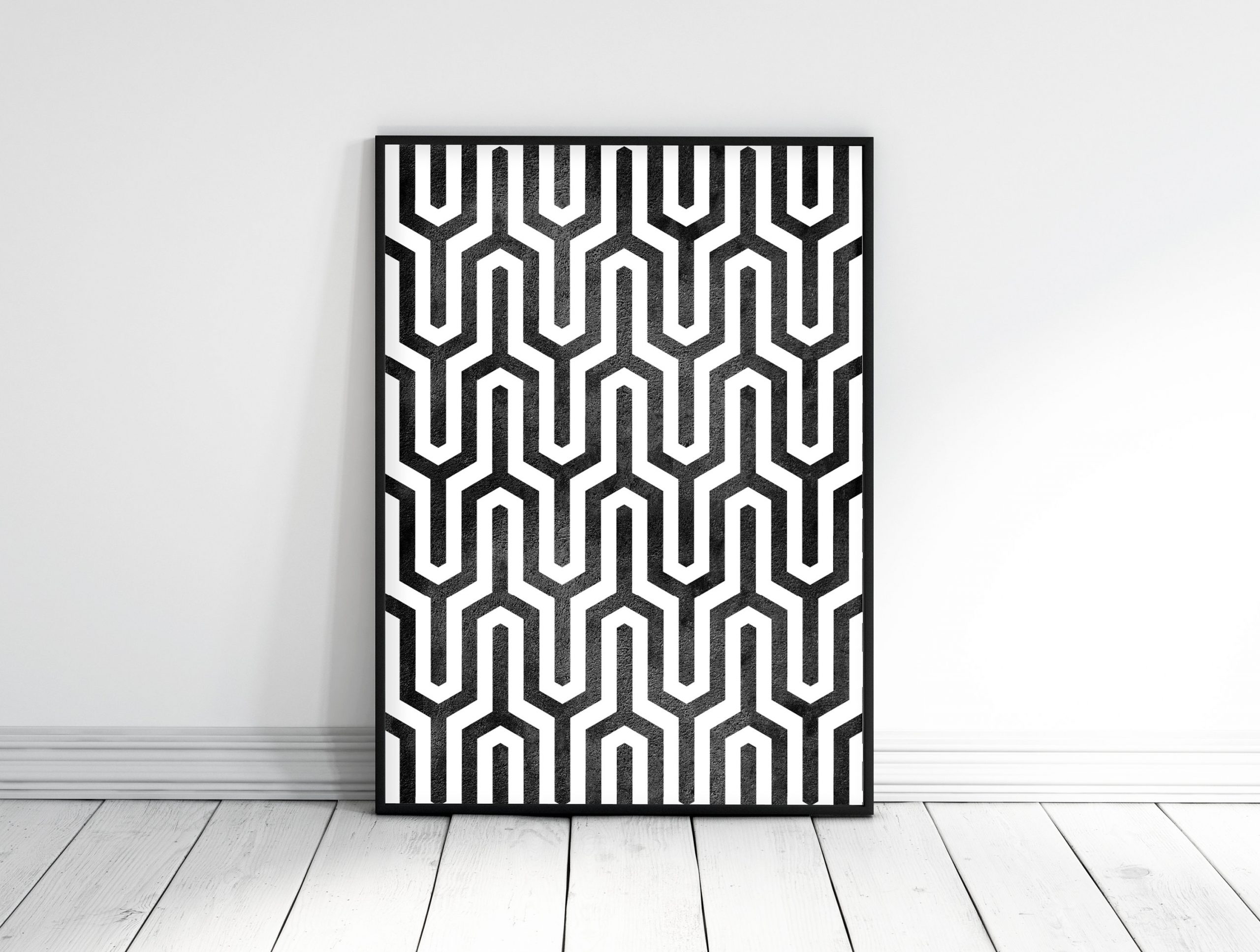 Black and White Geometric Prints Large Print Poster Room Wall Art Decor