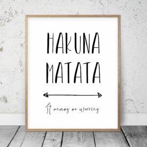 Hakuna Matata Print, Children Prints, Kids Room Decor, Nursery Wall Art