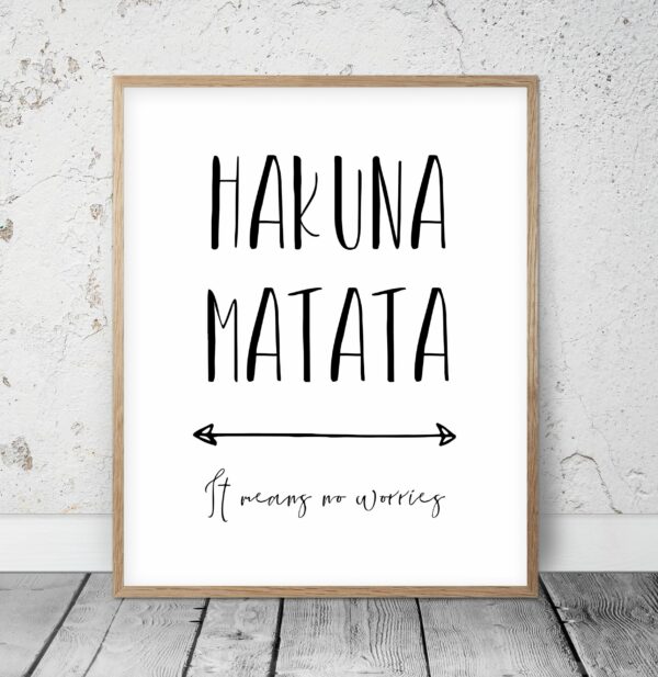 Hakuna Matata Print, Children Prints, Kids Room Decor, Nursery Wall Art
