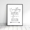 Everything Happens For A Reason, Modern Motivational Quote Inspiration