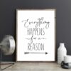 Everything Happens For A Reason, Modern Motivational Quote Inspiration