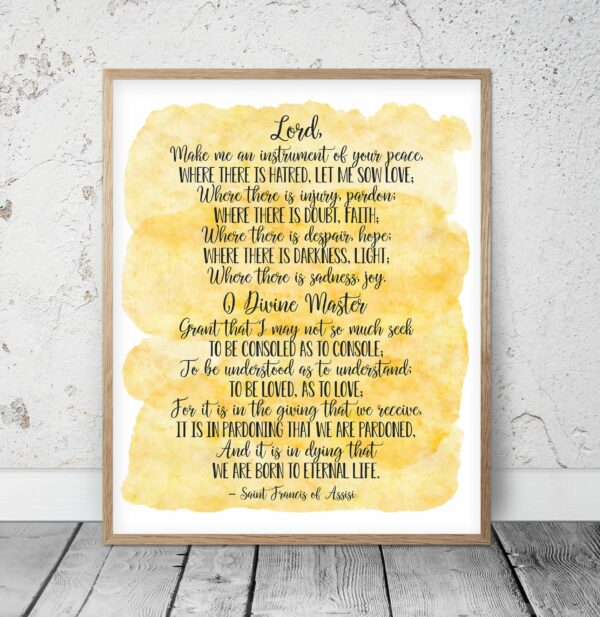 Lord Make Me an Instrument of Your Peace, Saint Francis of Assisi, Prayer Wall Art,Home Decor