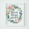 Bloom Where You are Planted,Inspirational Floral Print,Inspirational Wall Art Decor