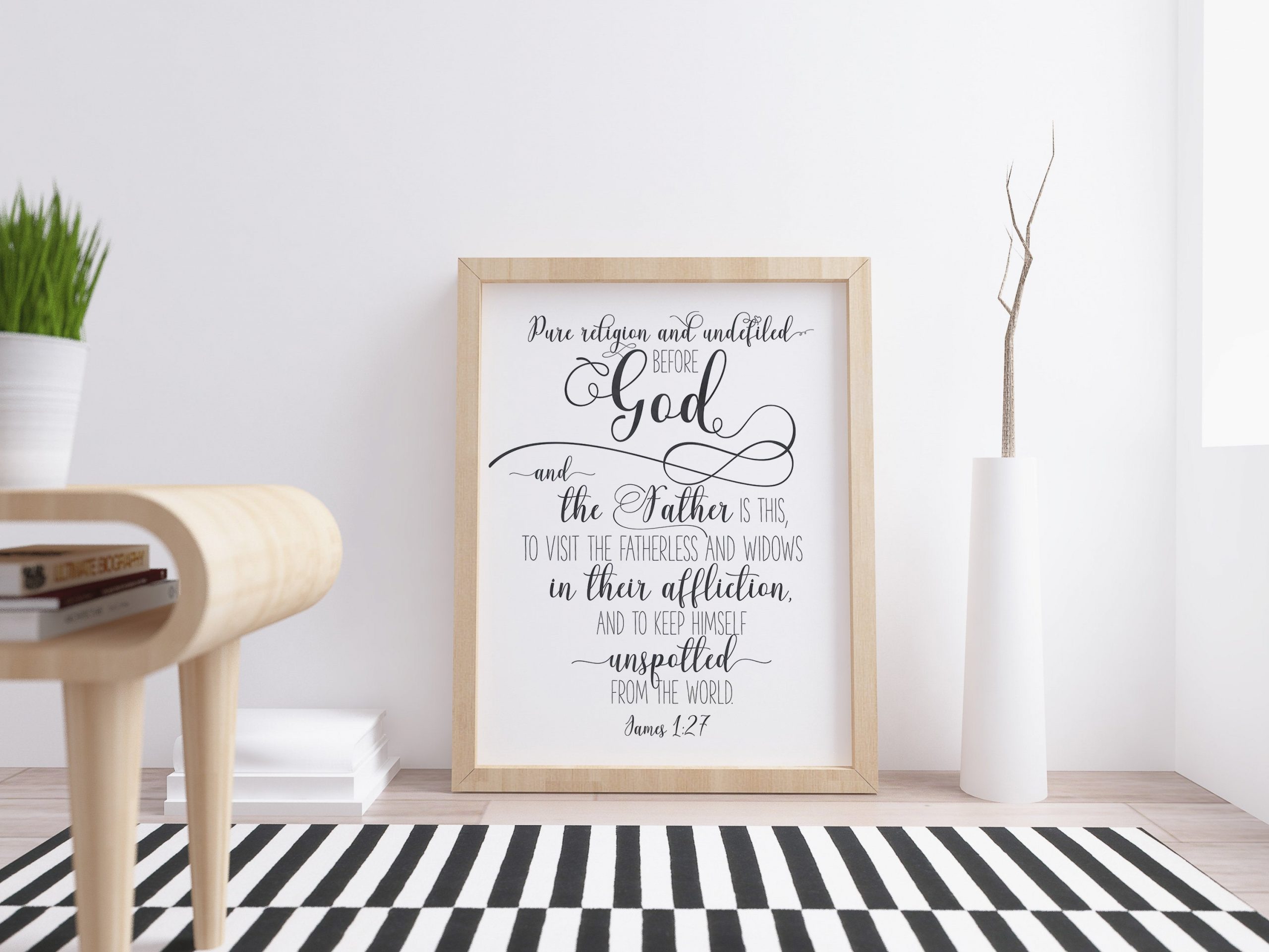 Pure Religion And Undefiled Before God And The Father Is This, James 1:27, Printable Bible Verse
