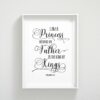 I Am A Princess Because My Father Is The King Of Kings, Revelation 19:16 Bible Verse Print Wall Art