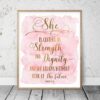 She Is Clothed In Strength And Dignity, Proverbs 31:25, Bible Verse Printable Wall Art