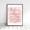 Be Strong And Courageous, Deuteronomy 31:6, Bible Verse Printable Wall Art