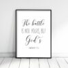 The Battle Is Not Yours But God's, 2 Chronicles 20:15, Bible Verse Printable Wall Art,Nursery Quotes
