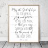 May the God of hope fill you, Romans 15:13, Bible Verse Printable Wall Art, Scripture Prints