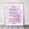 She Is Clothed In Strength And Dignity, Proverbs 31:25, Bible Verse Printable Wall Art Print