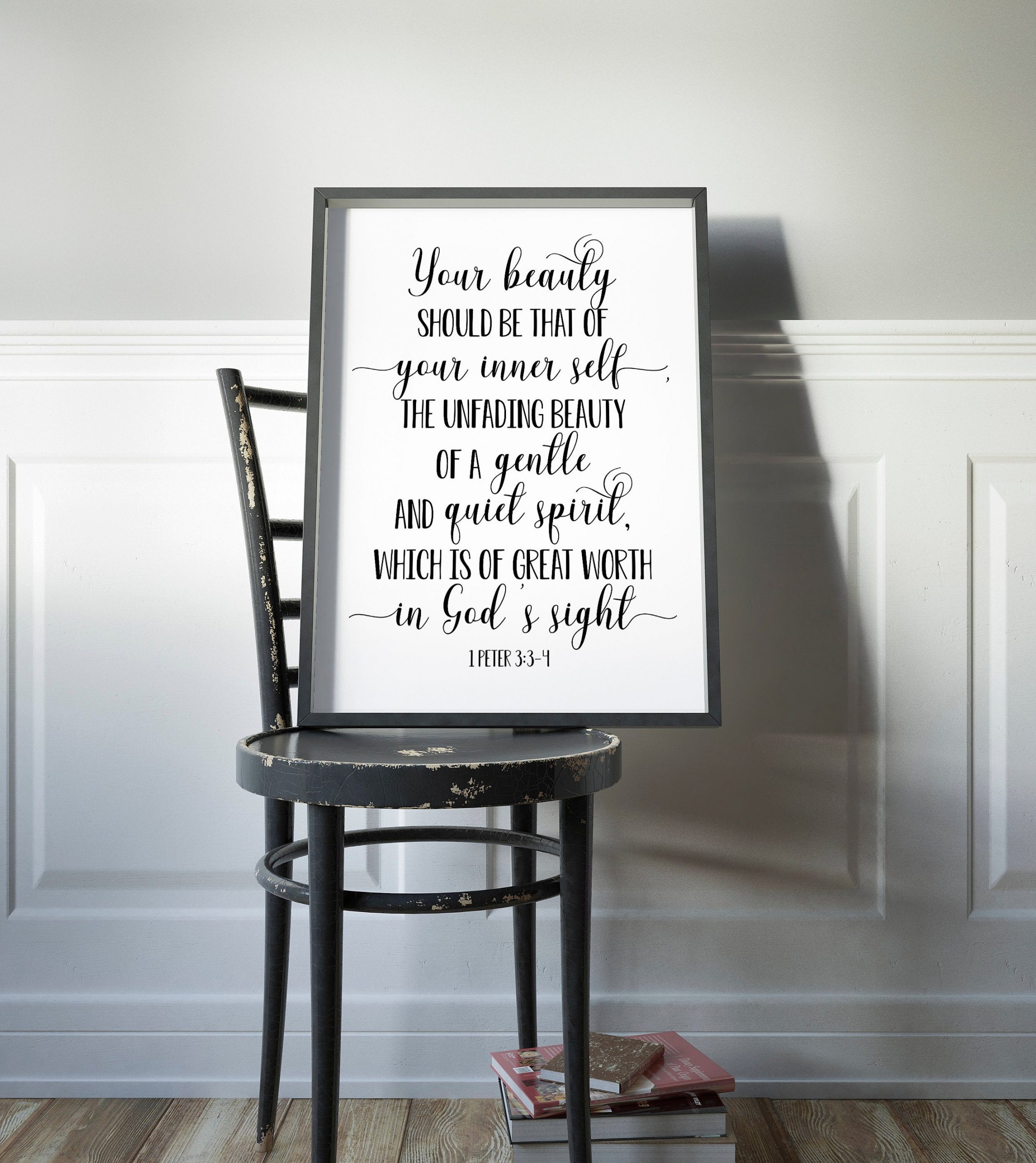 Your Beauty Should Be That, 1 Peter 3 3-4, Bible Verse Printable Wall Art, Nursery Bible Quotes