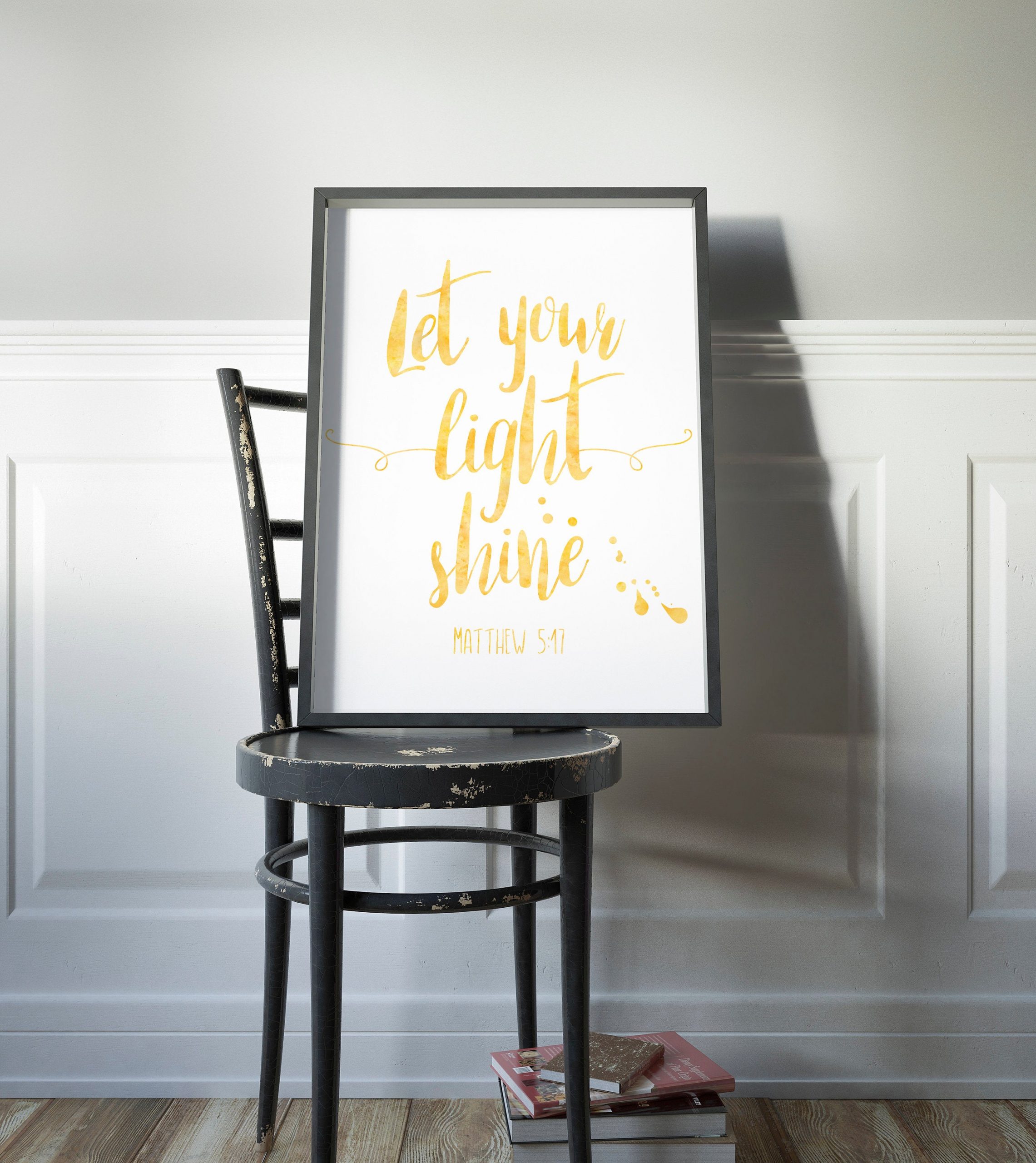 Let Your Light Shine, Matthew 5:17, Bible Verse Printable Wall Art, Christian Gifts Nursery