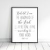 I Am The Handmaid Of The Lord, Luke 1:38, Bible Verse Printable Wall Art,Nursery Bible Quotes
