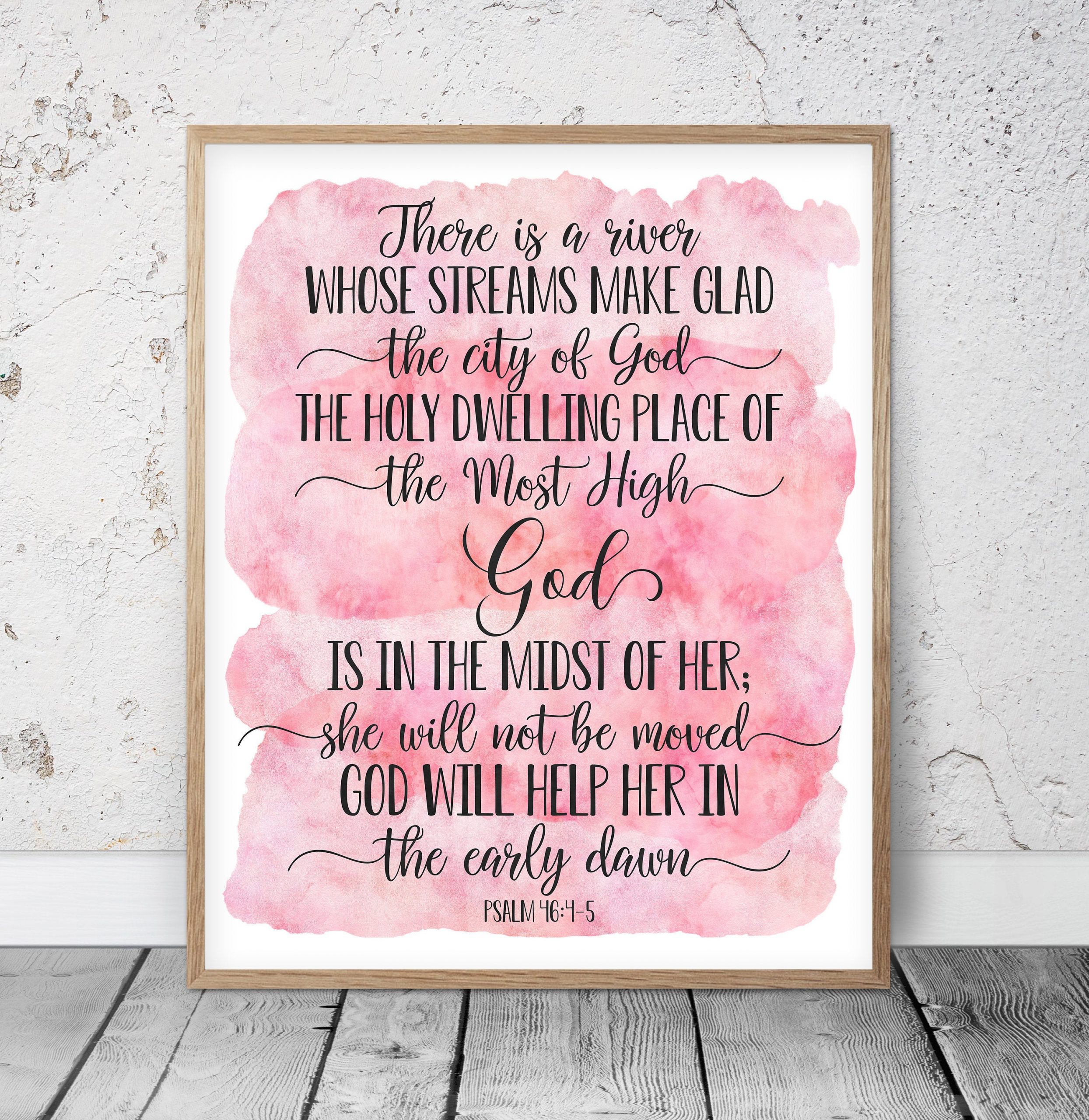 God Is In The Midst Of Her, Psalm 46:4-5,Bible Verse Printable Wall Art,Nursery Decor,Bible Quotes