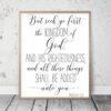 But Seek Ye First the Kingdom Of God, Matthew 6:33, Bible Verse Printable,Nursery Decor,Room Art