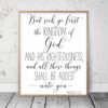 But Seek Ye First the Kingdom Of God, Matthew 6:33, Bible Verse Printable,Nursery Decor,Room Art