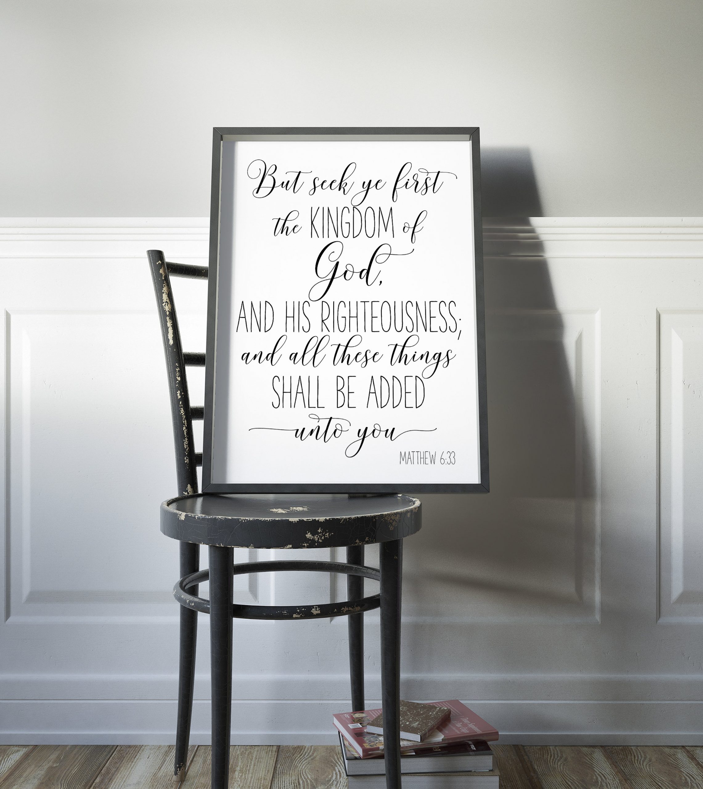 But Seek Ye First the Kingdom Of God, Matthew 6:33, Bible Verse Printable,Nursery Decor,Room Art