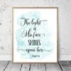 The Light Of His Face Shines Upon Her, Psalm 4:6, Bible Verse Printable, Nursery Decor Wall Art