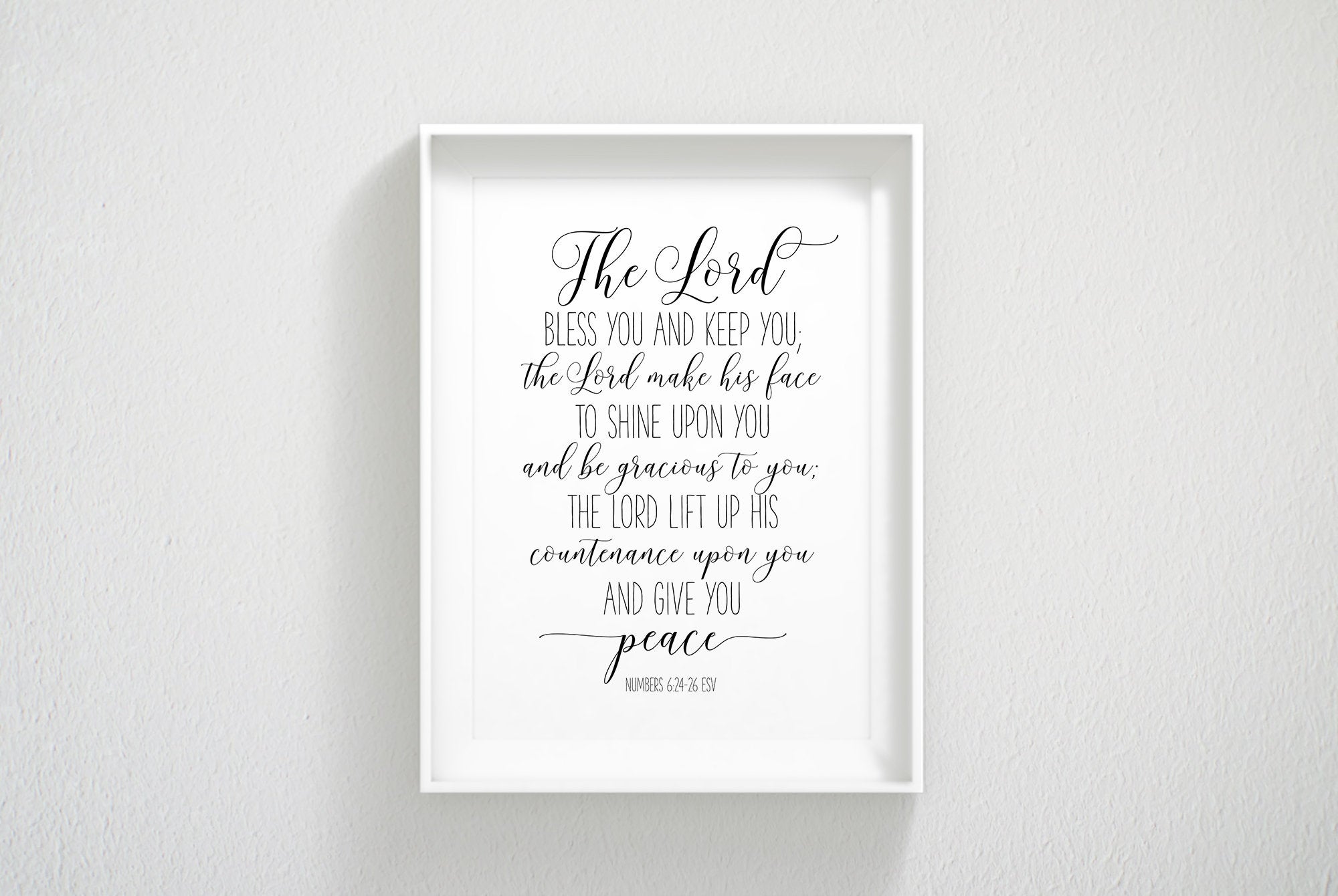 The Lord Bless You and Keep You, Number 6:24-26, Bible Verse Printable Wall Art, Nursery Quotes