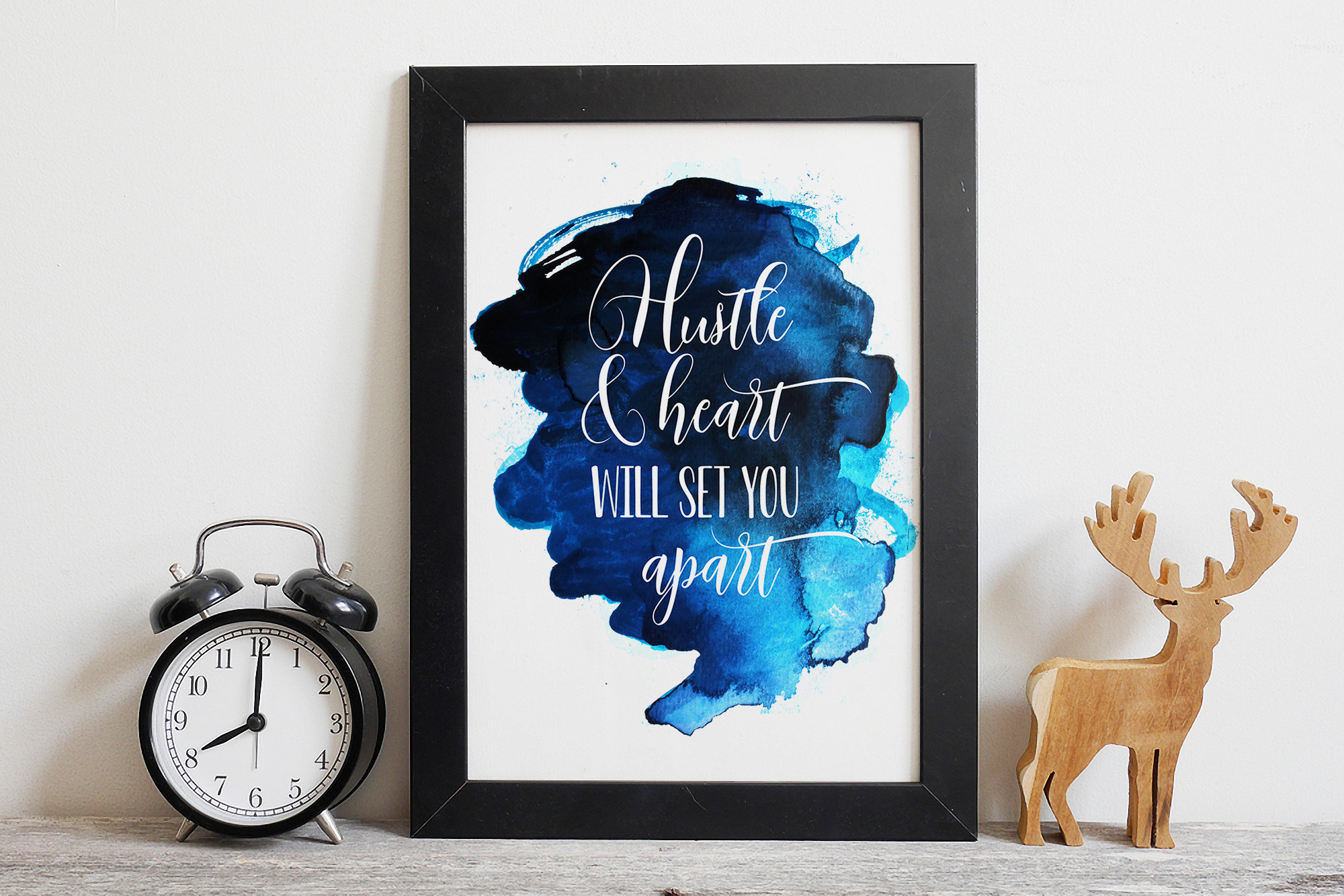 Hustle and Heart Will Set You Apart, Inspirational Quotes, Motivation Wall Art