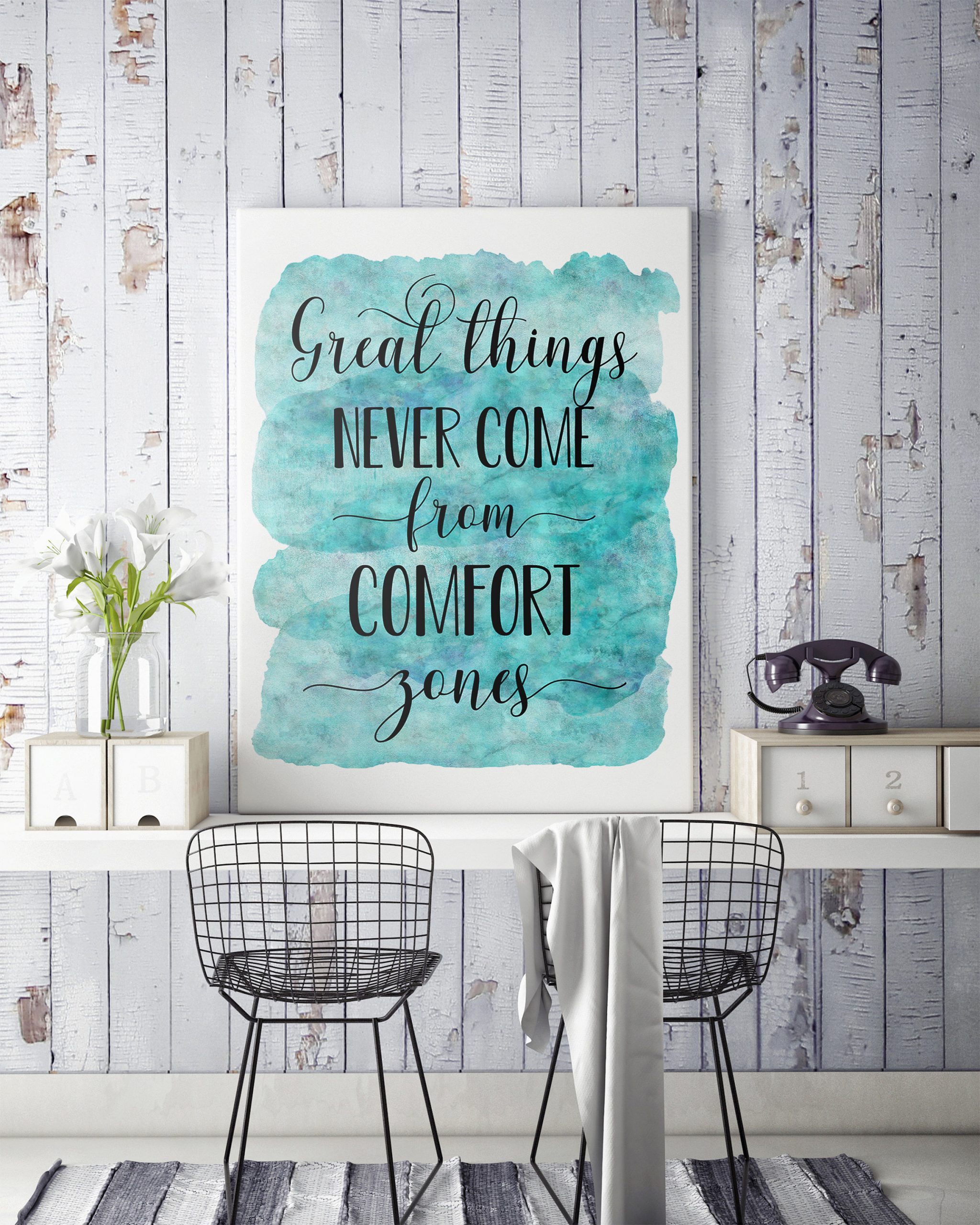 Great Things Never Come From Comfort Zones, Nursery Print,Motivation Art