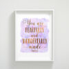 You Are Fearfully And Wonderfully Made, Psalm 139:14, Bible Verse Printable, Nursery Decor Girl