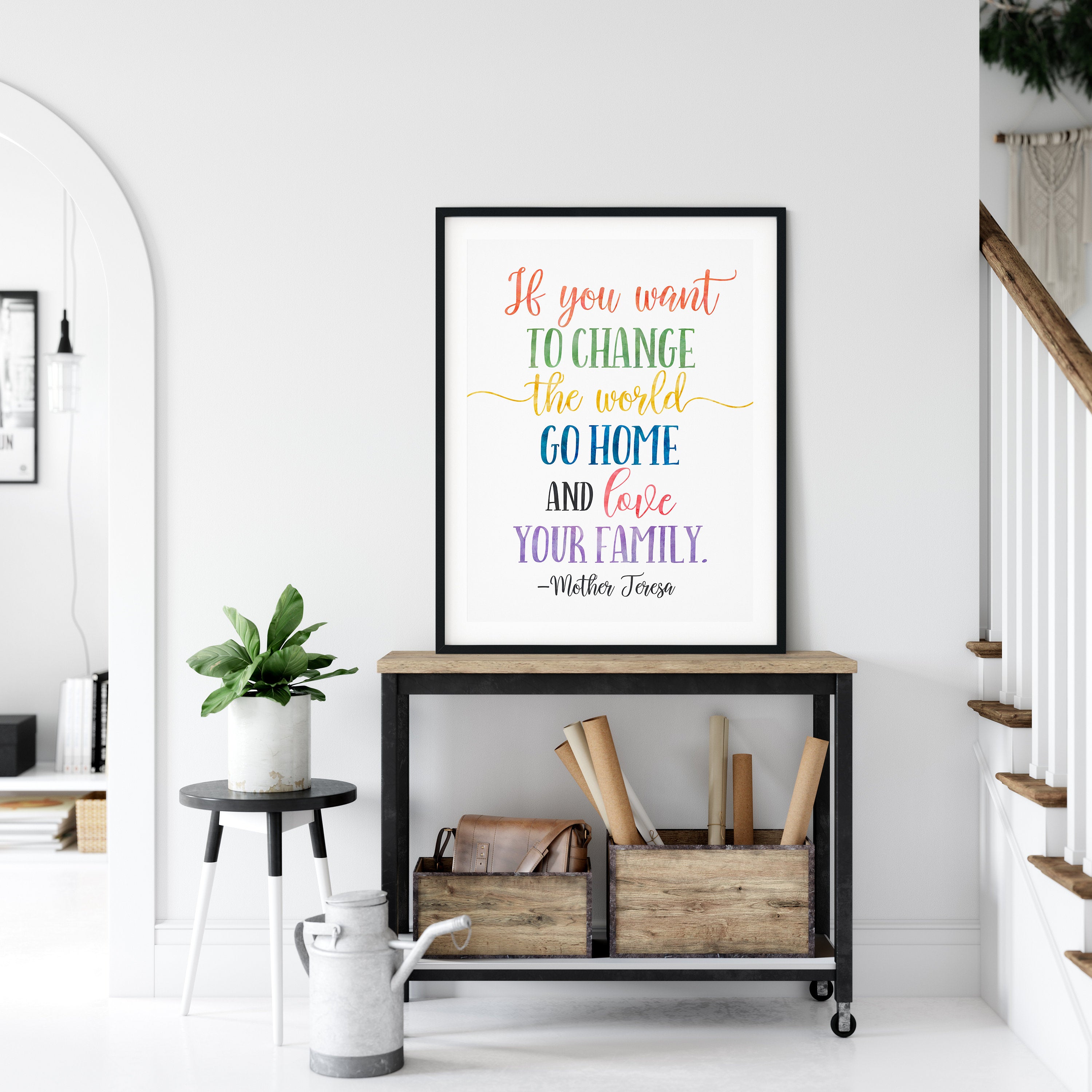 If You Want To Change The World Go Home,Nursery Print Decor, Wall Art Room