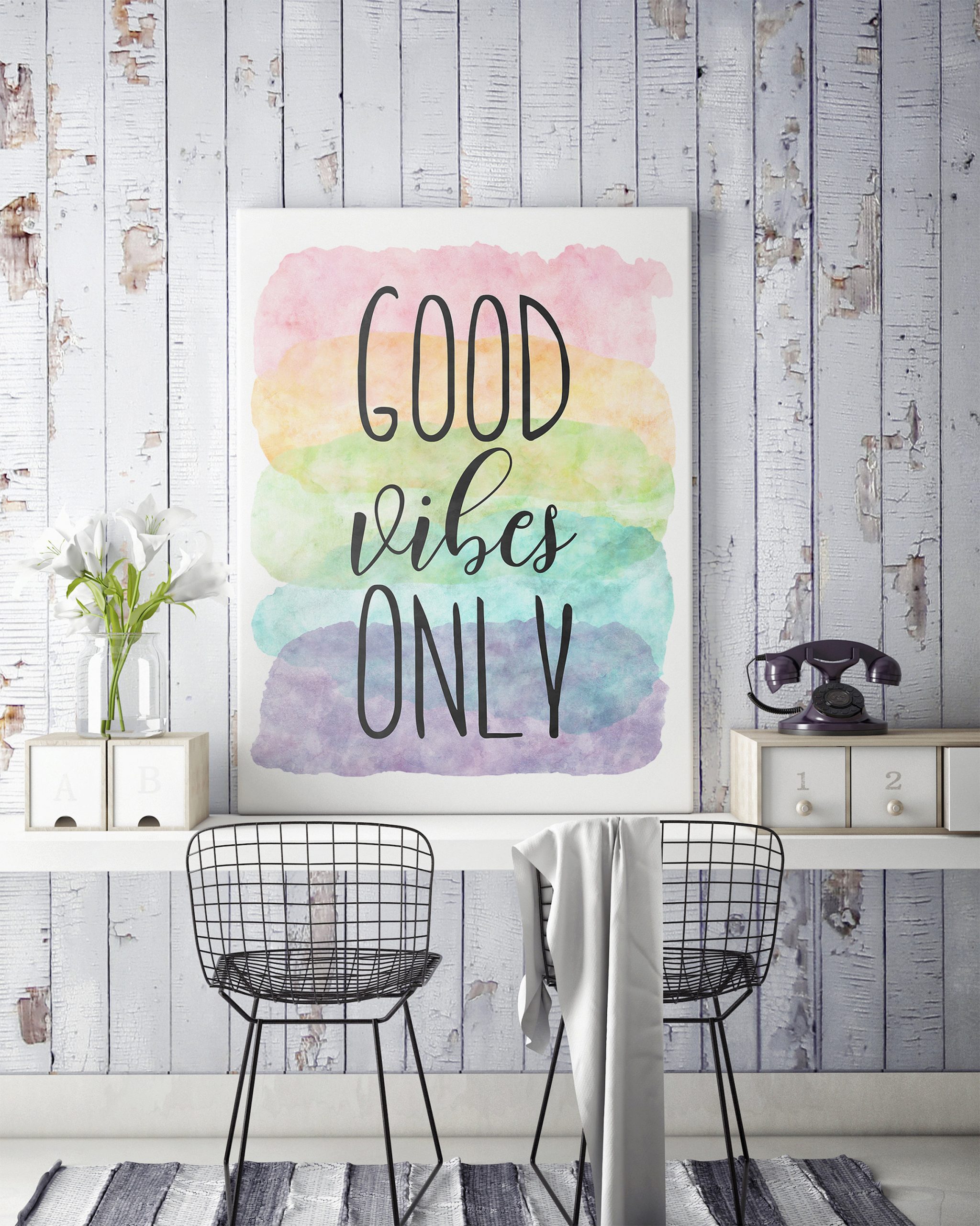 Good Vibes Only, Nursery Printable Decor,Motivational Quotes,Wall Art Decor