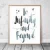 To Infinity And Beyond,Print Wall Art,Quotes Motivational Wall Art,Room Decor