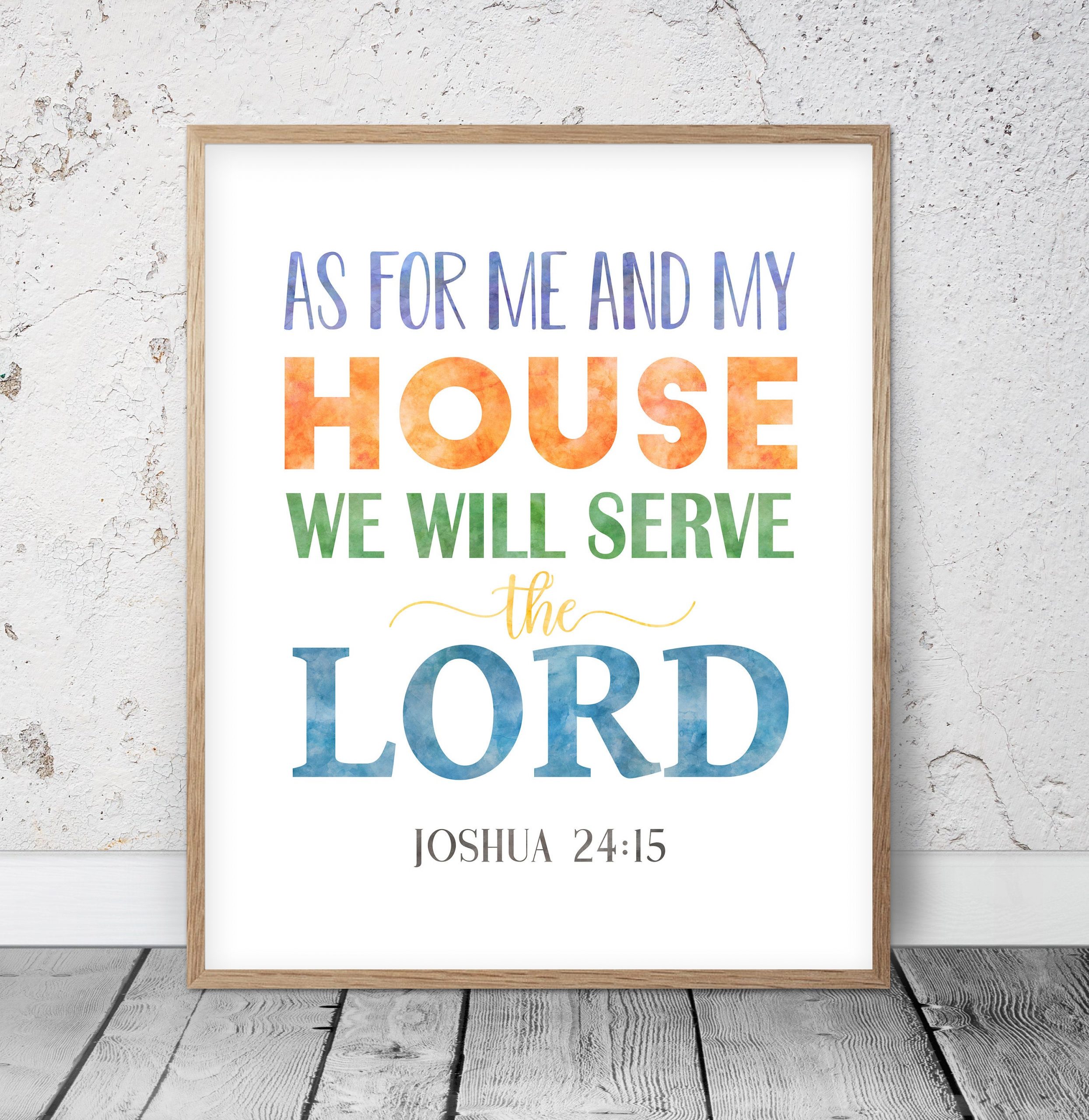 As For Me And My House We Will Serve The Lord, Joshua 24:15, Printable Bible Verse, Nursery Decor