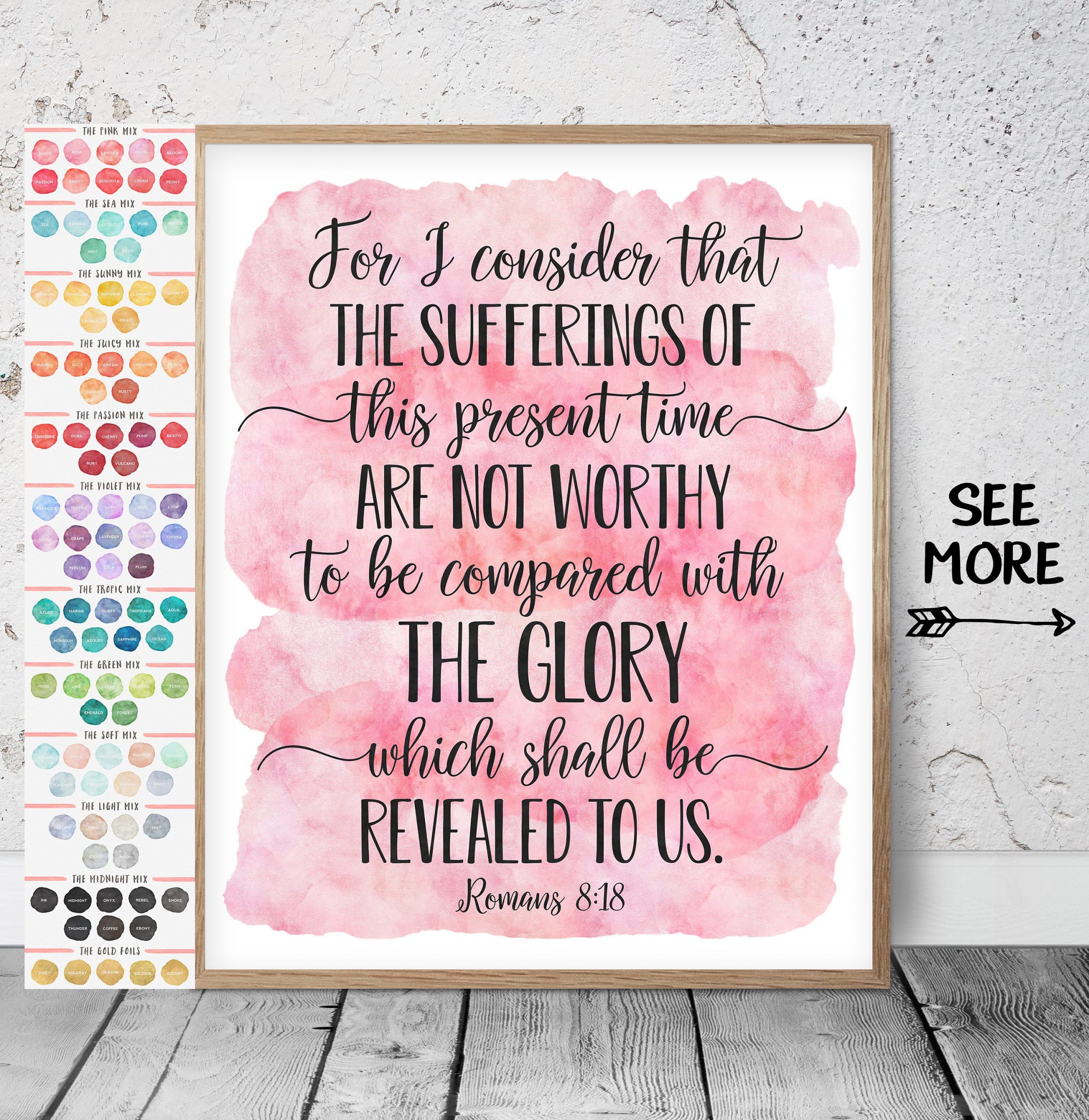 The Sufferings Are Not To Be Compared With The Glory, Romans 8:18, Bible Verse Nursery Print